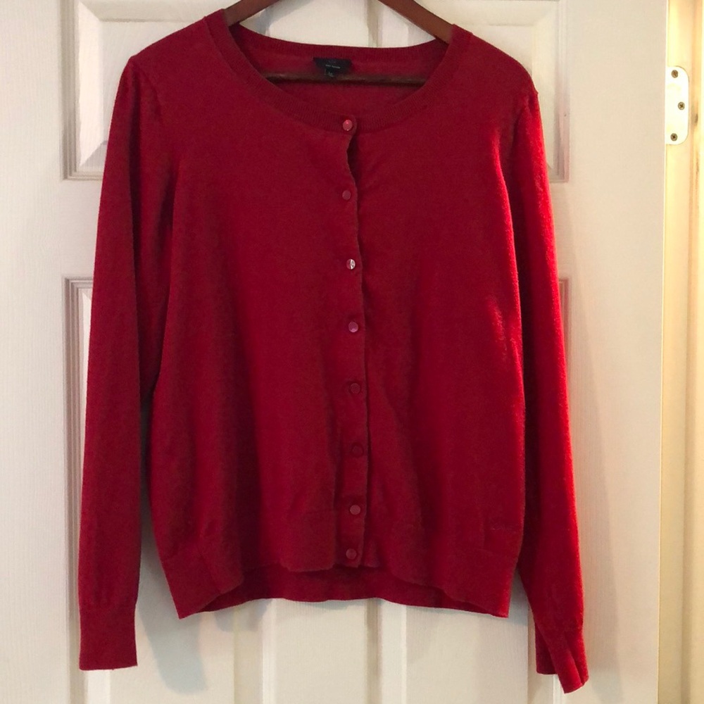 Talbots red button down sweater